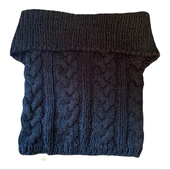 MICHAEL KORS CABLE KNIT SWEATER SCARF WRAP BLACK WOMENS GIRLS TEEN DESIGNER - Picture 2 of 5